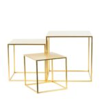 CONJ.3 MESAS METAL QUADRADAS 20/25/30 CM