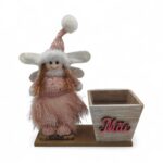 BASE MADEIRA C/BONECA+VASO 10X10X9 ALT.