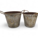 CONJ.2 VASOS METAL RED. COR:OURO