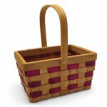 CESTA MADEIRA RECT. NATURAL/ROSA