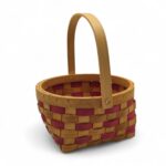 CESTA MADEIRA RED. NATURAL/ROSA