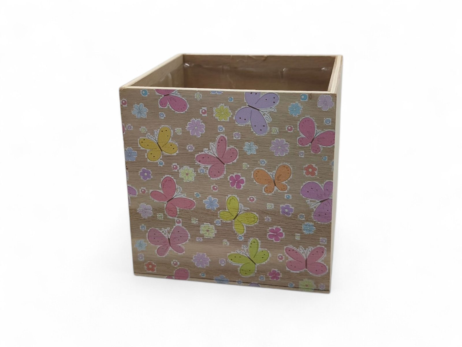 RB-15179 CUBO MADEIRA FLORIDO/BORBOLETAS - Image 1