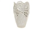JARRA CERAMICA FOLHA COR:BRANCO