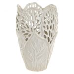 JARRA CERAMICA FOLHA COR:BRANCO
