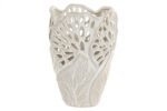 JARRA CERAMICA FOLHA COR:BRANCO