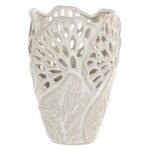 JARRA CERAMICA FOLHA COR:BRANCO