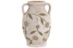 JARRA CERAMICA GRAVADO FLORES