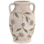 JARRA CERAMICA GRAVADO FLORES