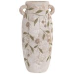 JARRA CERAMICA GRAVADO FLORES