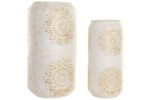 CONJ.2 VASOS METAL COR:BRANCO