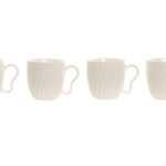 CONJ.4 CANECAS PORCELANA C/SUPORTE BAMBU