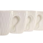 CONJ.4 CANECAS PORCELANA C/SUPORTE BAMBU