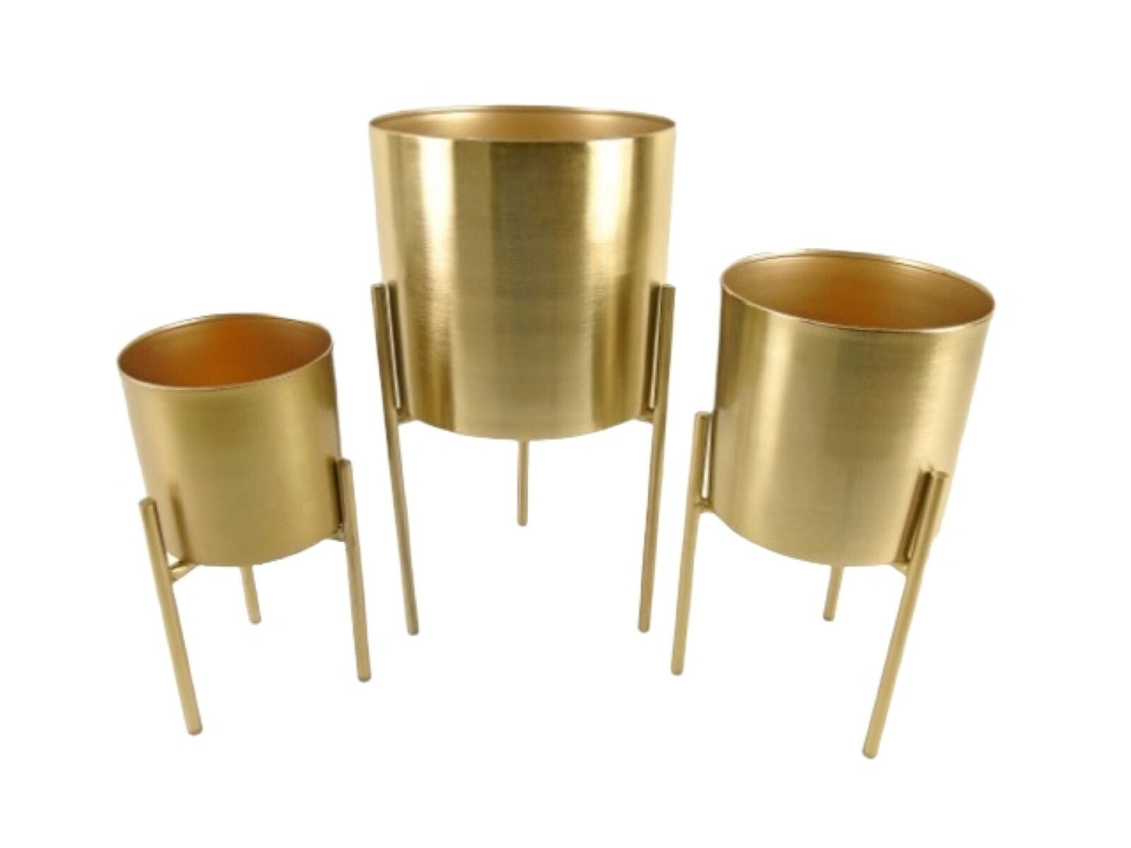 09.0024563 CONJ. 3 SUPORTES C/VASO COR DOURADO - Image 1