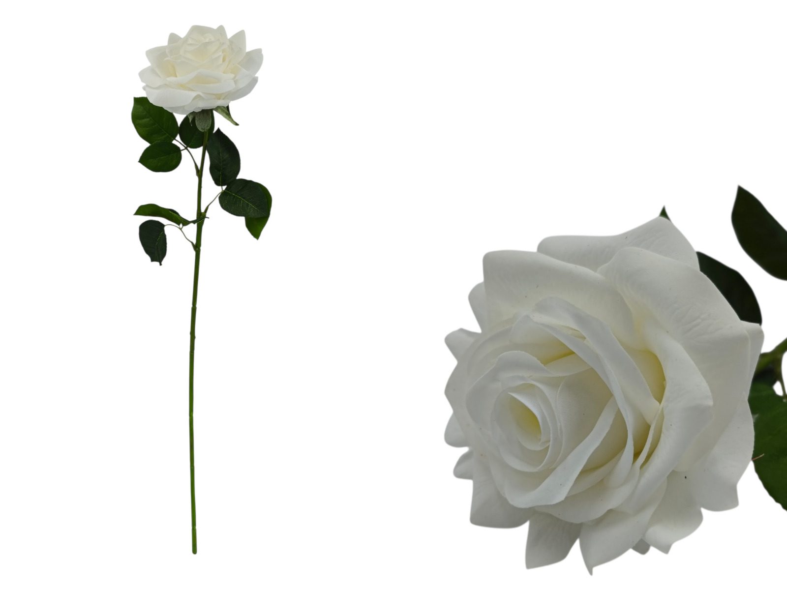 2150-01 ARTIFICIAL- ROSA TOQUE REAL DELUX COR:BRANCO - Image 1