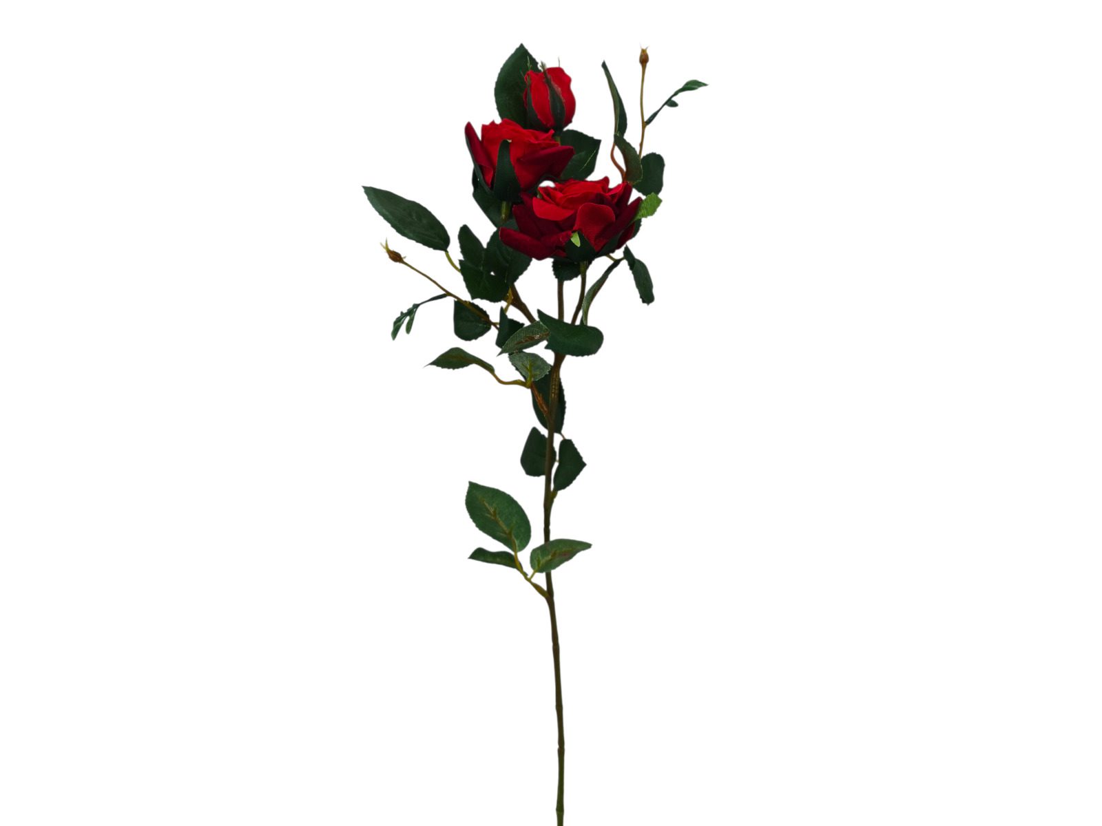 4763- ARTIFICIAL- ROSA STª TERESINHA VELUDO COR:VERMELHO - Image 1