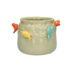 VASO C/PASSAROS COR:VERDE
