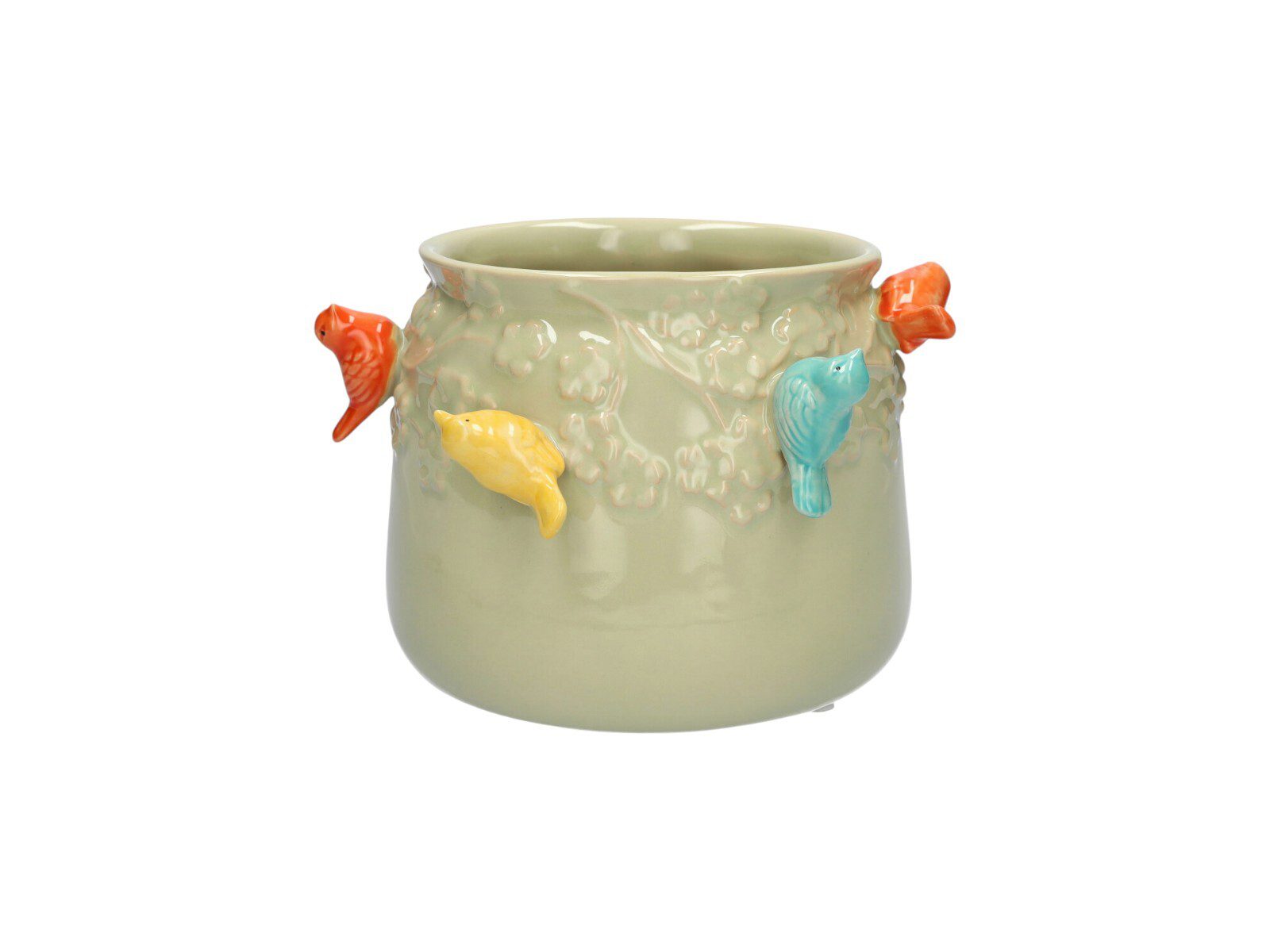 666782525 VASO C/PASSAROS COR:VERDE - Image 1