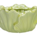 CERAMICA- FLOREIRA FOLHA COR:VERDE