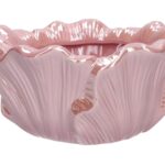 CERAMICA- FLOREIRA FOLHA COR:ROSA