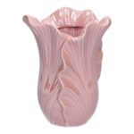 CERAMICA- JARRA FOLHA COR:ROSA