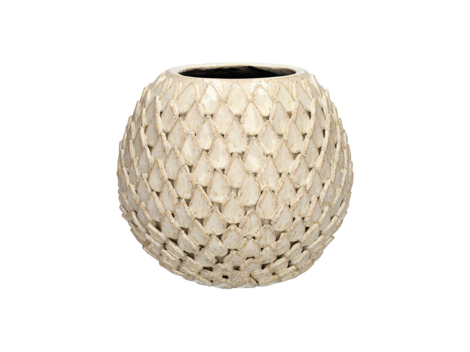 740522000 JARRA BOLA C/RELEVO FOLHAS COR:CREME - Image 1
