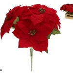 RAMO POINSETIA X5 ARTIFICAL COR:VERMELHO