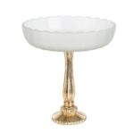 BASE VIDRO C/PE METAL COR:OURO