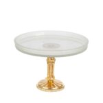 BASE VIDRO C/PE METAL COR:OURO