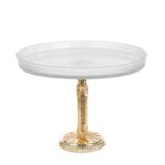 BASE VIDRO C/PE METAL COR:OURO