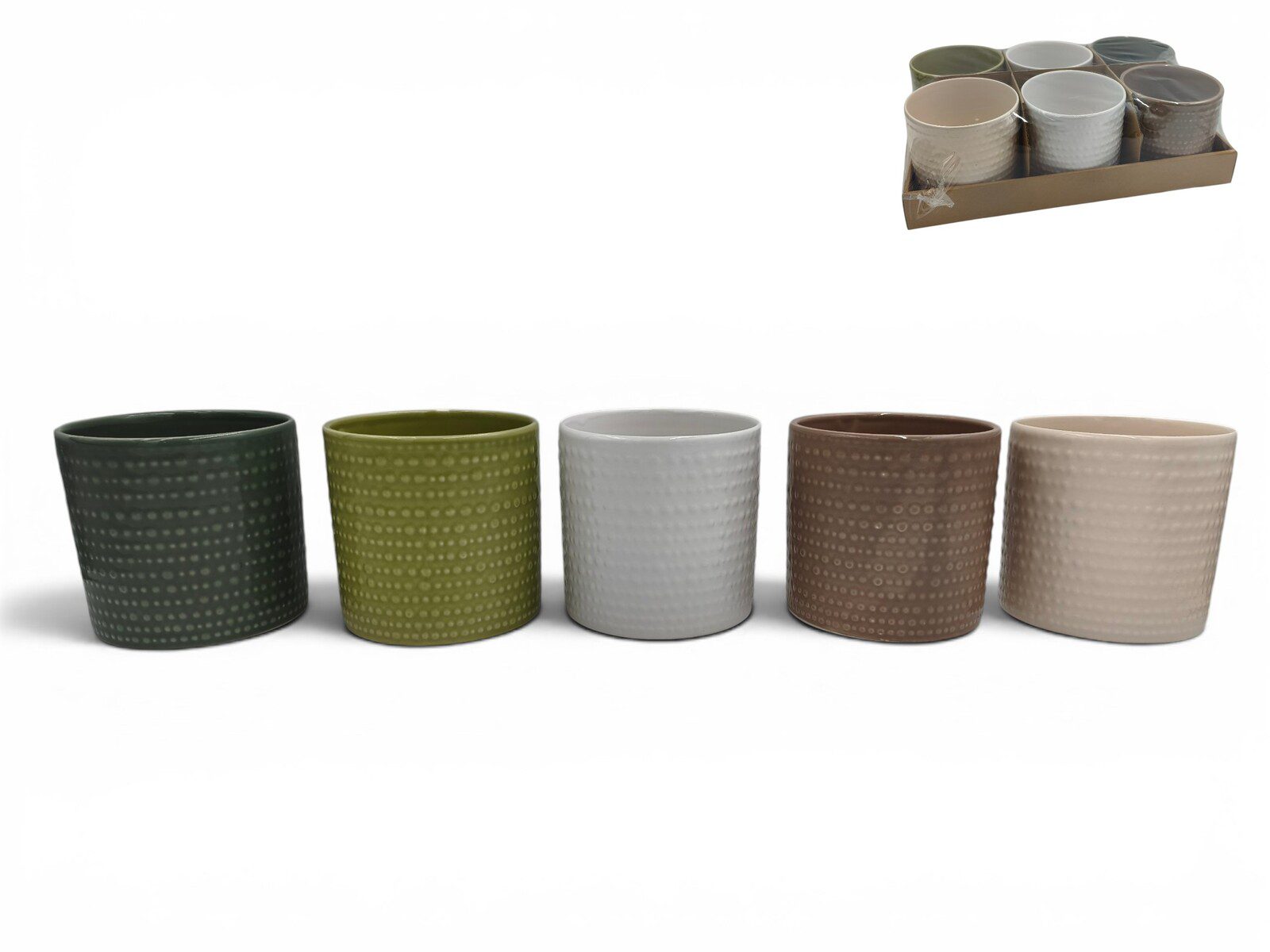 hs-11. CACHEPOT CERAMICA PACK C/6UNID SORTIDOS - Image 1