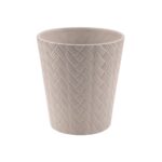 CACHEPOT CERAMICA LAÇOS COR:CAMEL