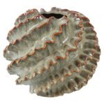 CERAMICA- JARRA BOLA RUFA COR:VERDE