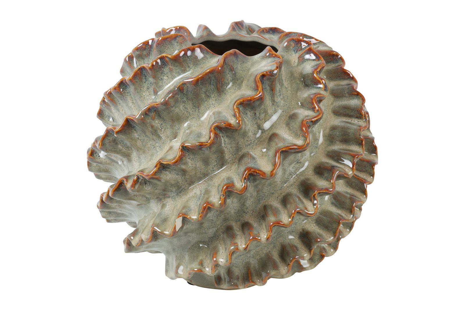 837164 CERAMICA- JARRA BOLA RUFA COR:VERDE - Image 1