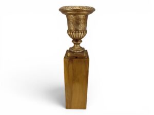 VASO C/PE REDONDO PLASTICO COR:OURO VELHO