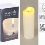 VELA CERA C/LED REALISTA COR:CREME