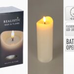 VELA CERA C/LED REALISTA COR:CREME