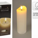 VELA CERA C/LED REALISTA COR:CREME