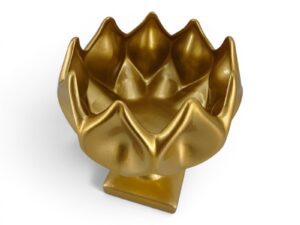 CERAMICA- TAÇA ARANHA C/PE COR:DOURADA