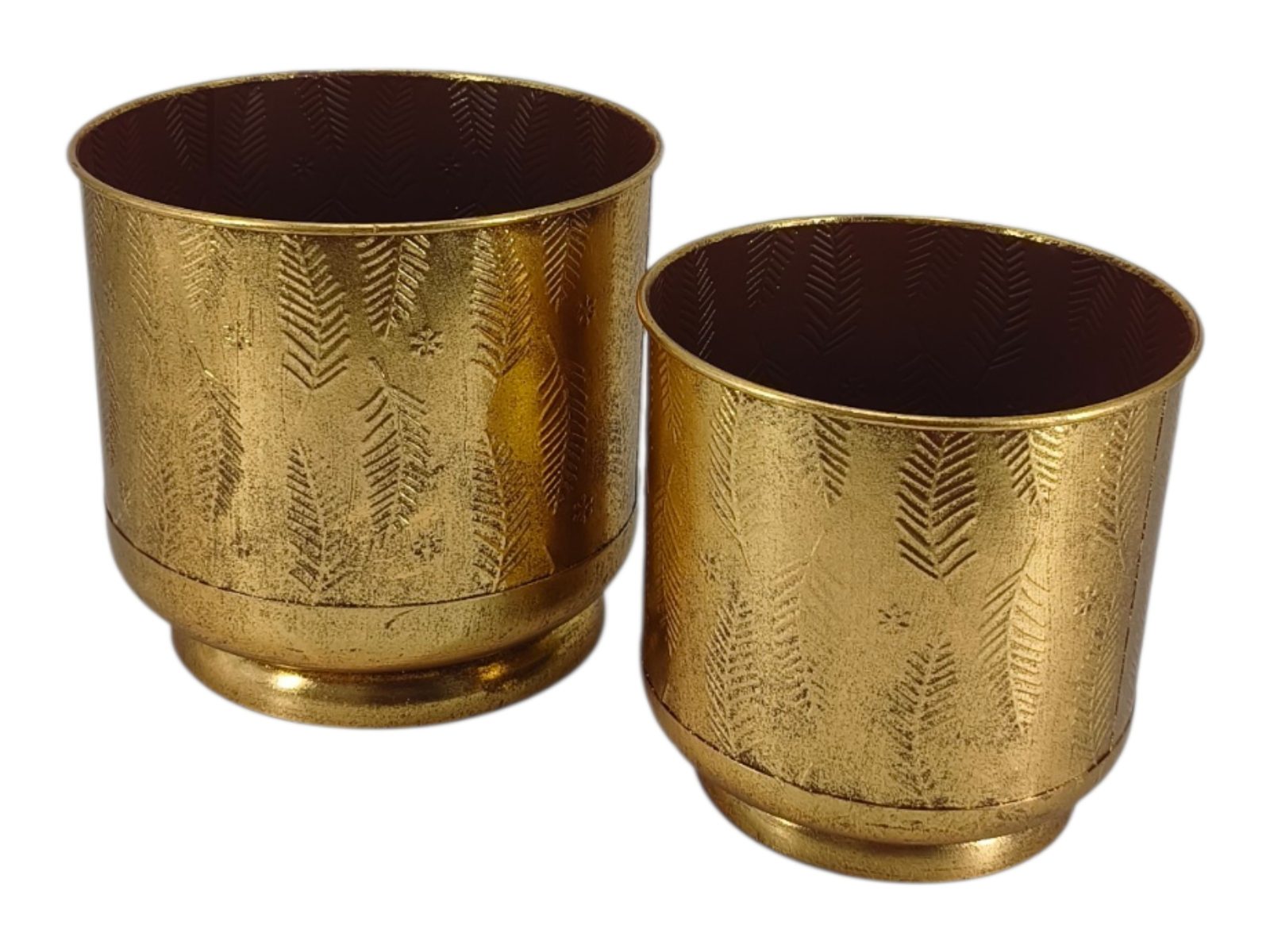 VL-15456 CONJ.2 VASOS METAL COR:DOURADO - Image 1