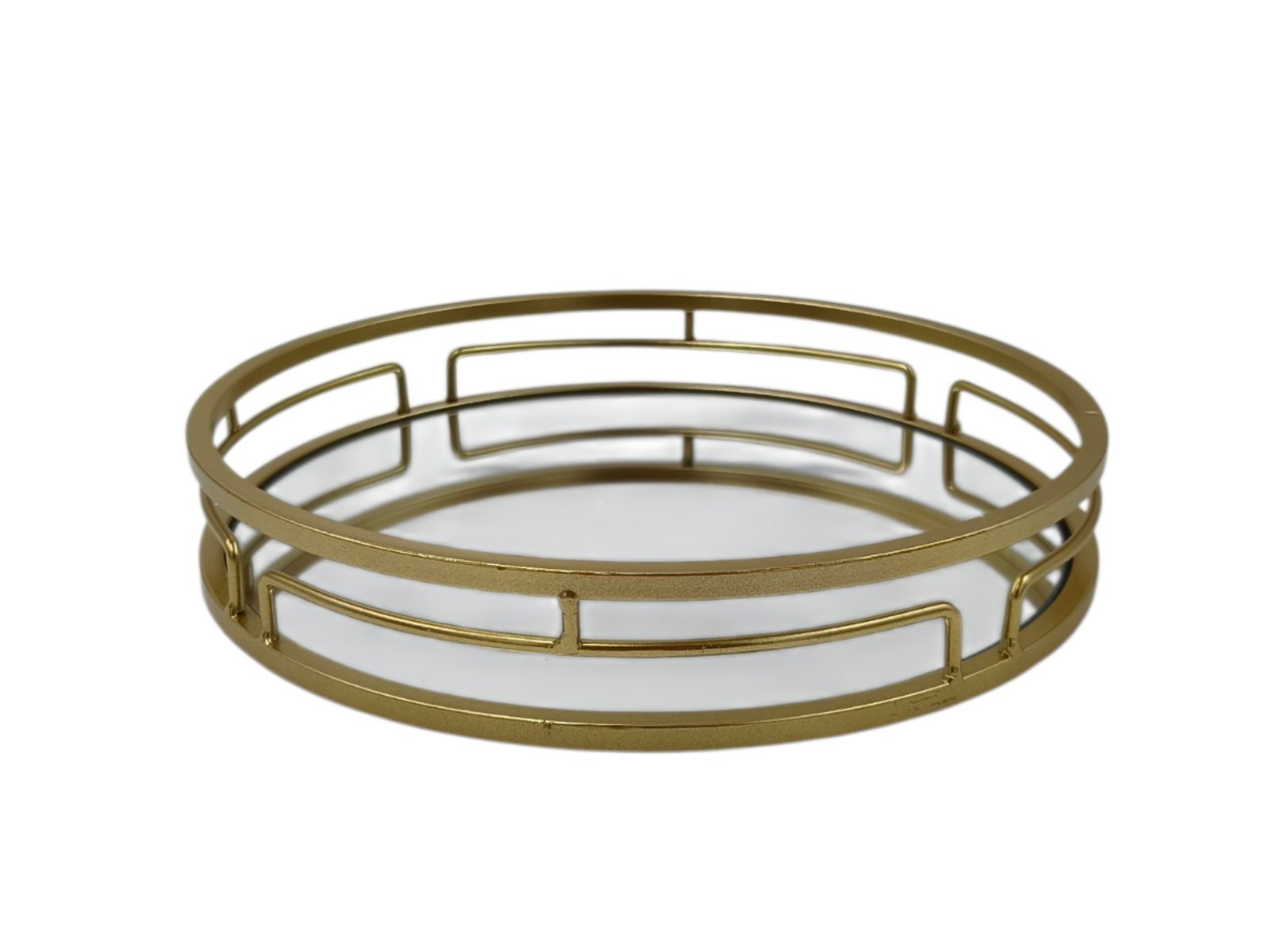 VL-15460 BANDEJA METAL REDONDA C/ESPELHO COR:DOURADO - Image 1