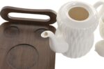 SERVICO DE CAFE PORCELANA CONJ.6 C/TABULEIRO BAMBU - Image 4