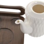 SERVICO DE CAFE PORCELANA CONJ.6 C/TABULEIRO BAMBU