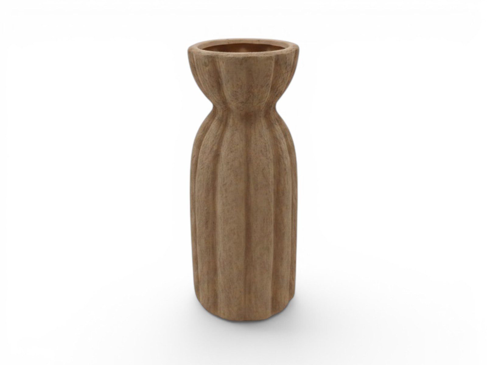 14055. JARRA TERRACOTA RISCAS COR:CAMEL - Image 1