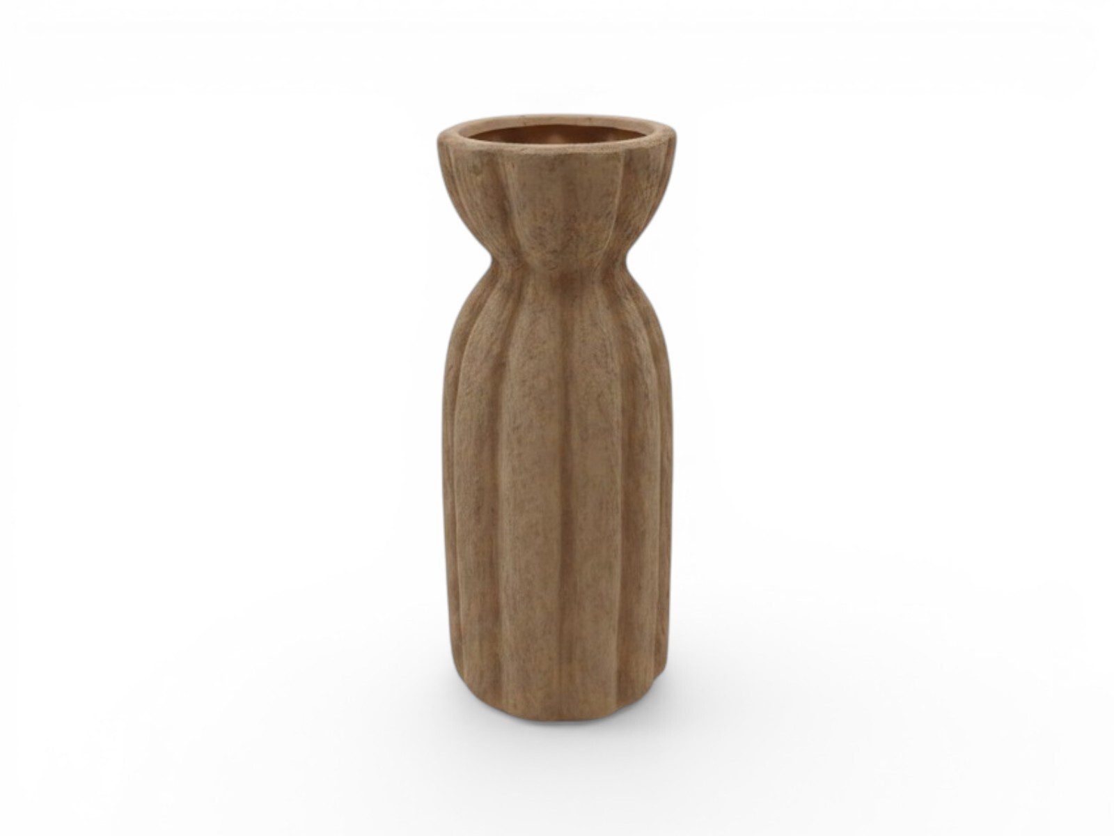 14056. JARRA TERRACOTA RISCAS COR:CAMEL - Image 1