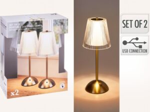 CONJ.2 CANDEEIROS DE MESA PLASTICO+FERRO