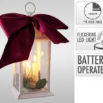 LANTERNA PLASTICO BRANCO C/3 VELAS LAÇO VELUDO