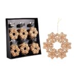 ENFEITE FLOCO NEVE PLASTICO DIA.12CM COR:OURO