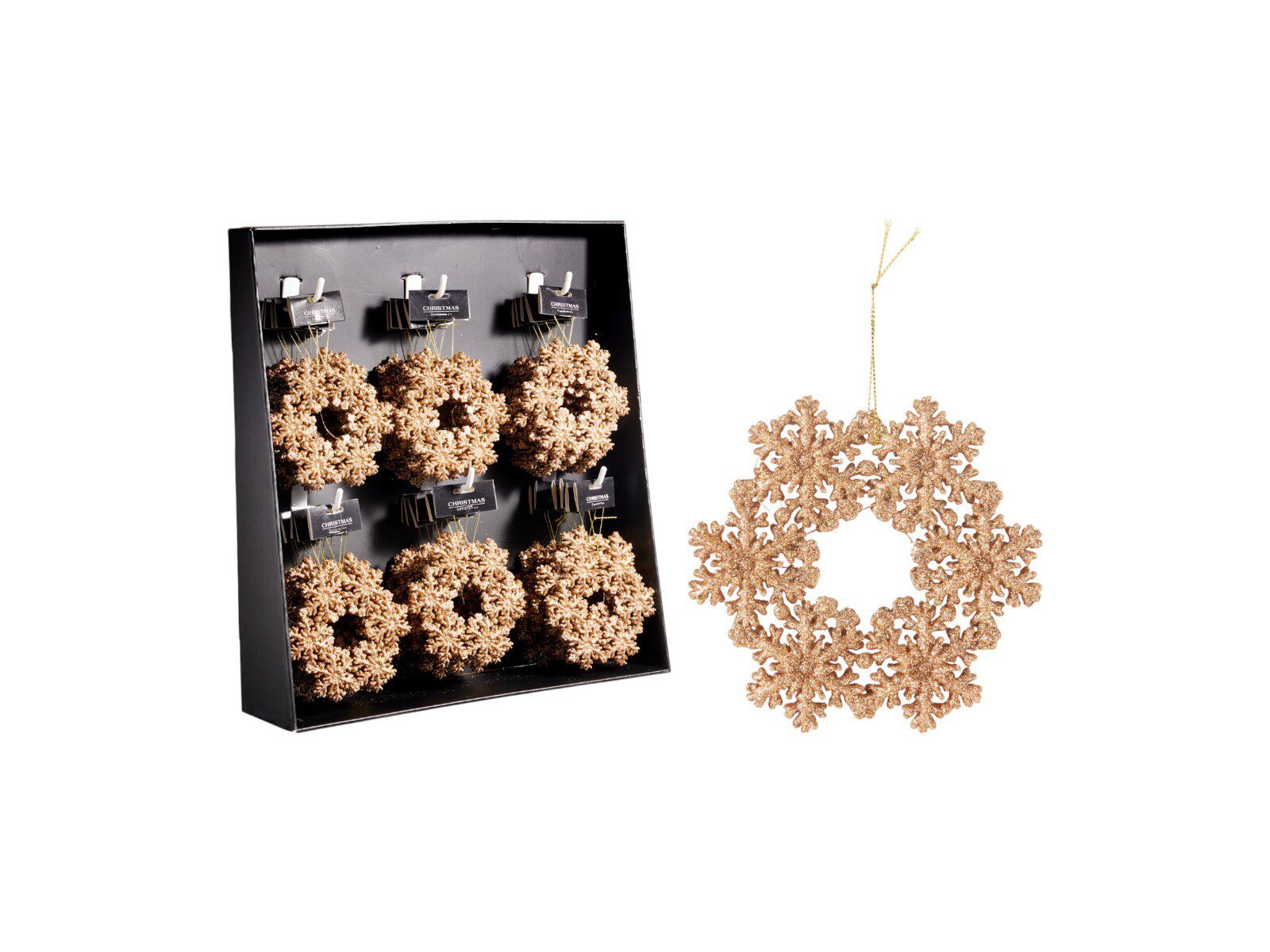 AWS001500_COMPOSITION_001_ ENFEITE FLOCO NEVE PLASTICO DIA.12CM COR:OURO - Image 1