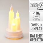 SUPORTE C/3 VELAS METAL+PLASTICO 2XAA COR:BRANCO