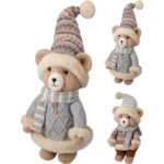 URSO PELUCHE VESTIDO C/GORRO EM PE